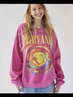 Nirvana Pink Graphic Sweatshirt